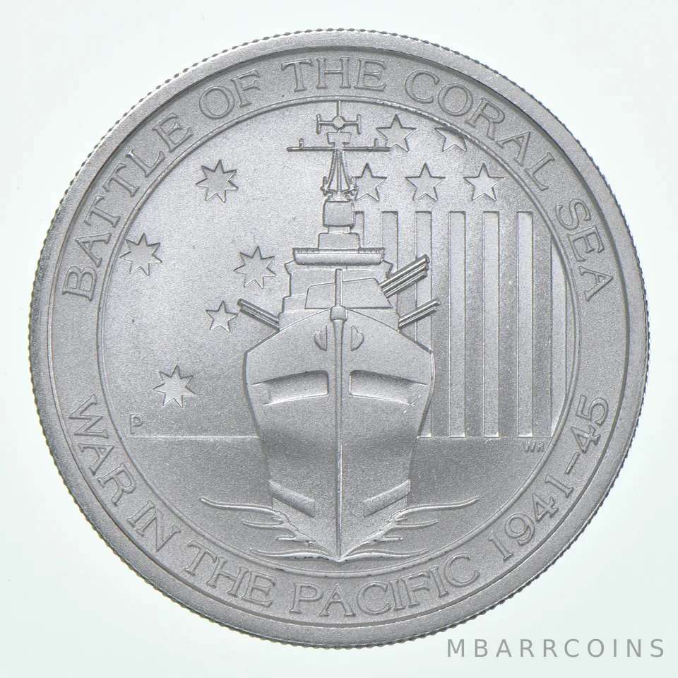 2014 Australia 50c Battle Of Coral Sea War In Pacific 1/2 Oz .999 Silver