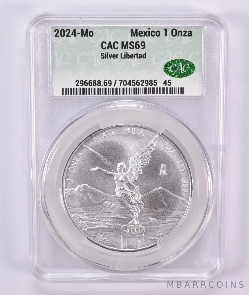 2024 Mo Mexico 1 Onza Silver Libertad MS69 CAC CACg