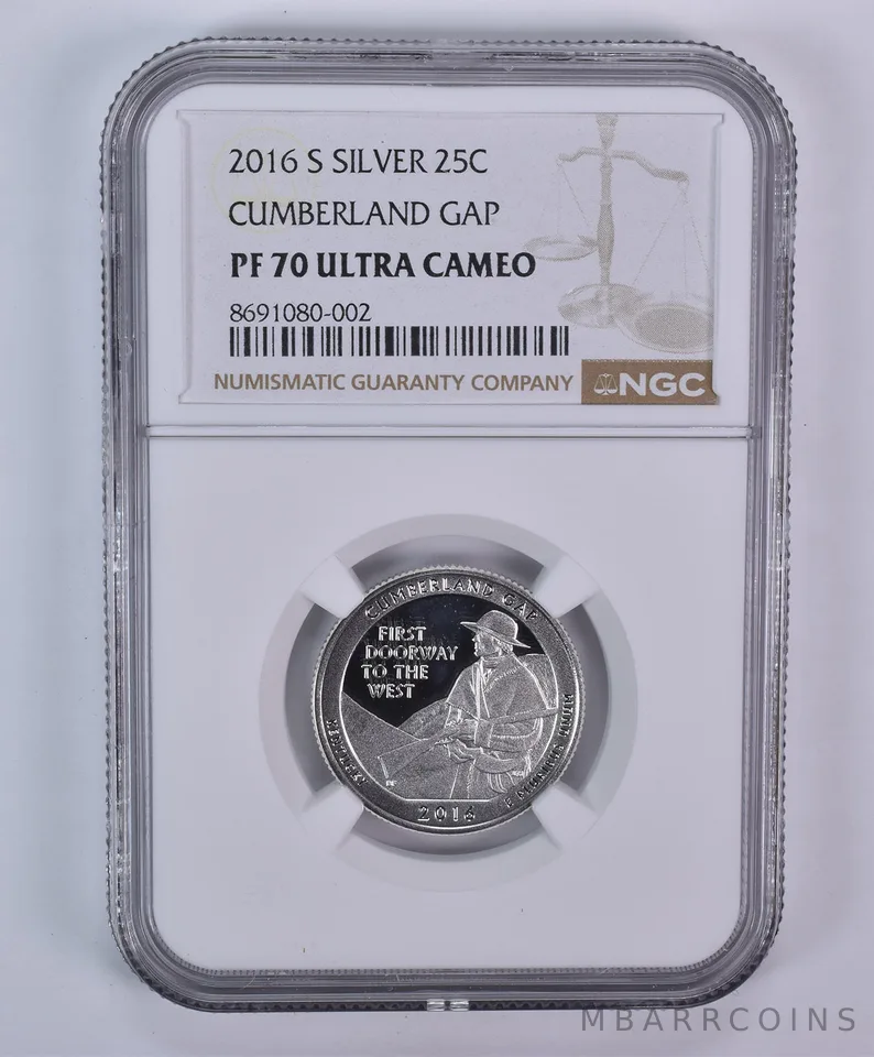 2016-S Washington Quarter ATB Silver Cumberland Gap PF70 UCAM NGC