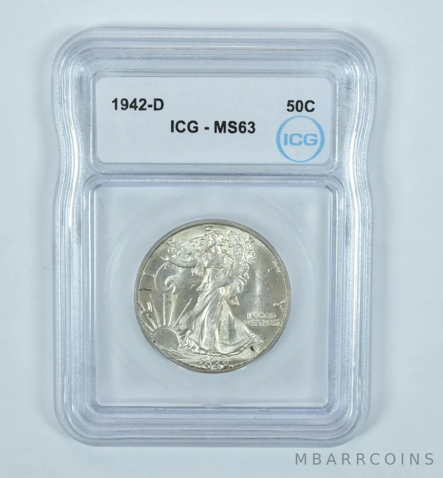 1942-D Walking Liberty Half Dollar MS63 ICG