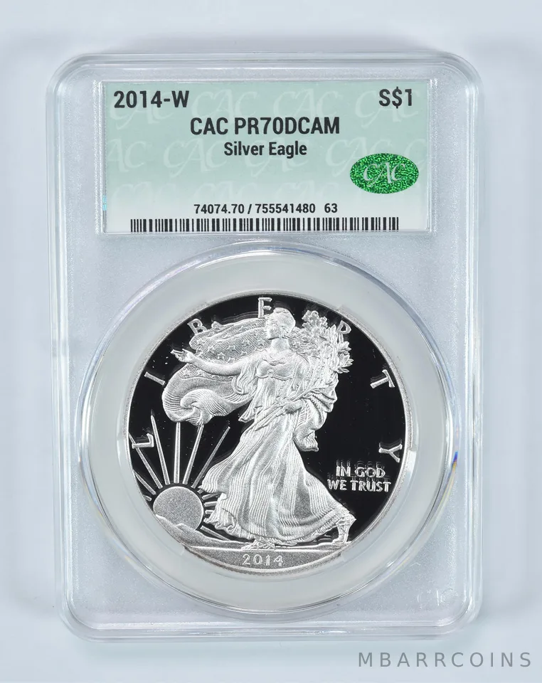 2014-W American Silver Eagle PR70 DCAM CAC CACg