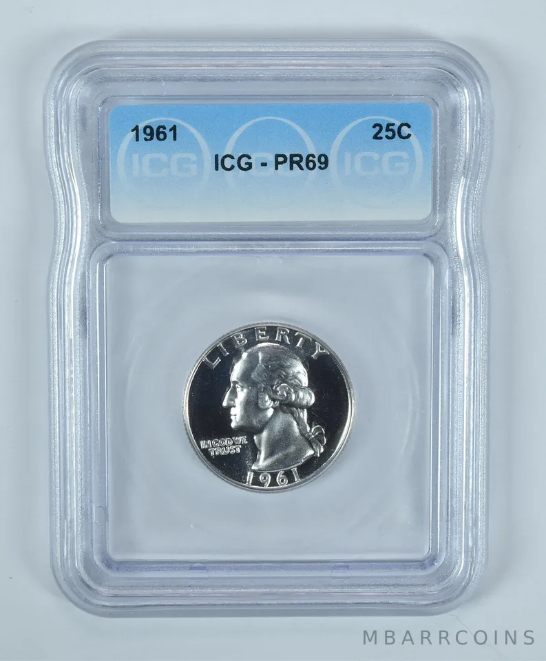 1961 Washington Quarter PR69 ICG