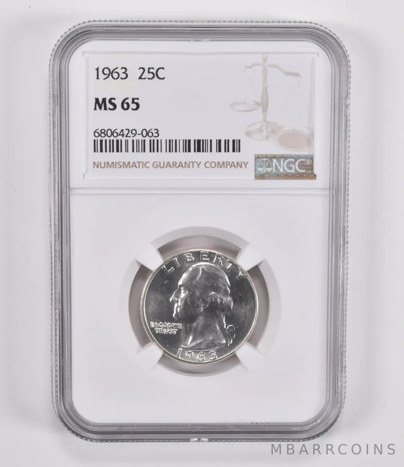 1963 Washington Quarter MS65 NGC Brown Label