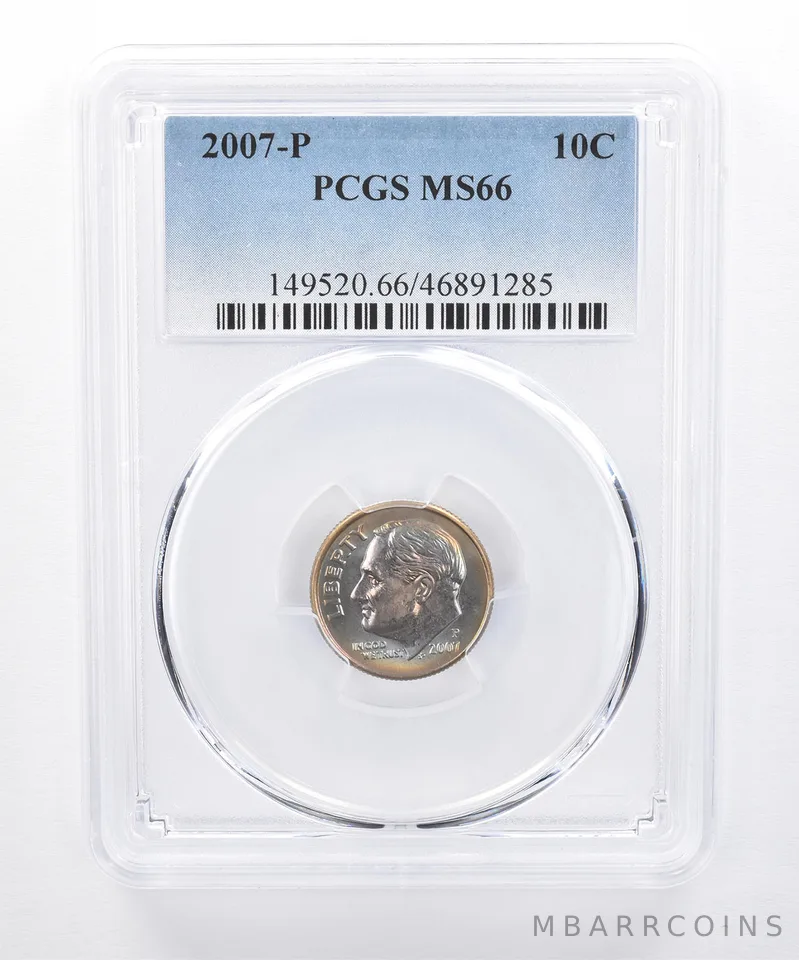 2007-P Roosevelt Dime MS66 PCGS Beautiful Tone *8305