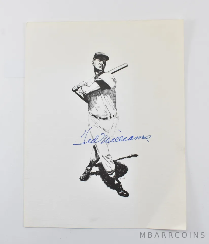 Ted Williams Signed Sketch SGC Authentic a4009