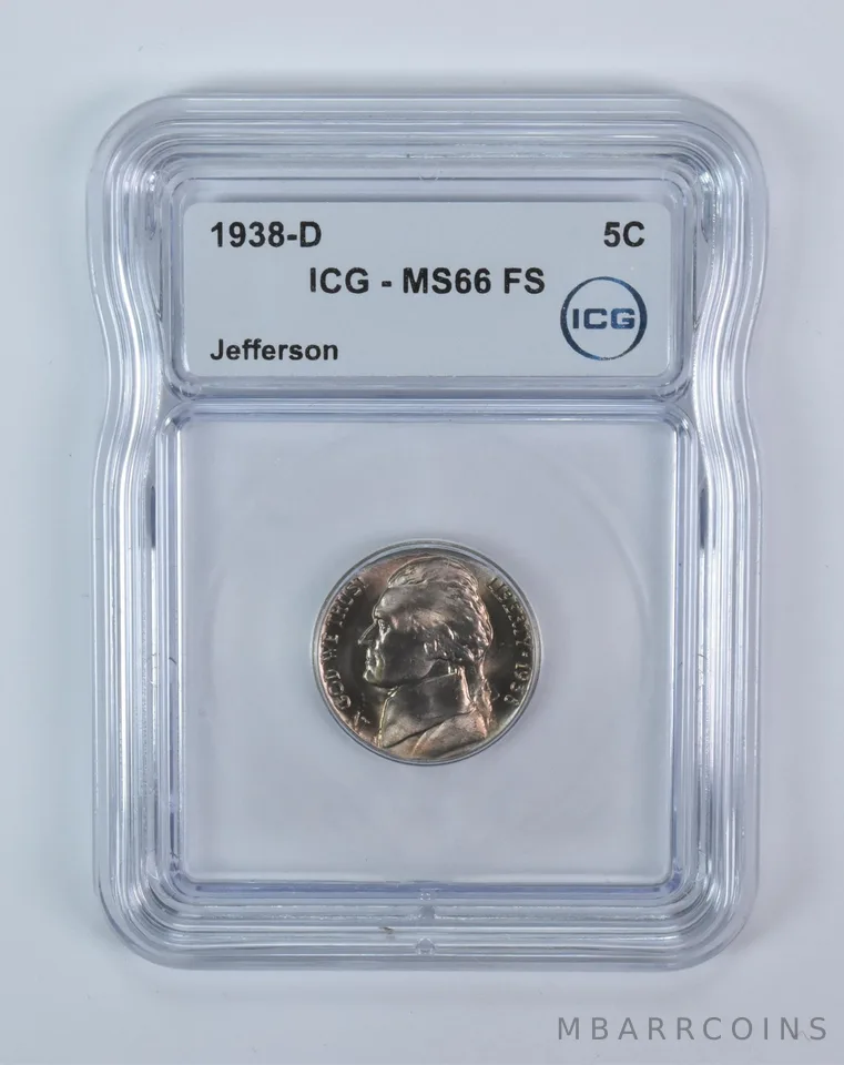 1938-D Jefferson Nickel MS66 FS ICG