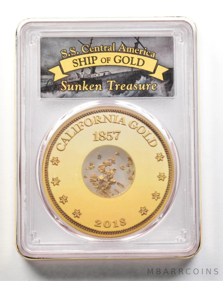 2018 1857 SS Central America California Gold Dust One Pinch PCGS *3871