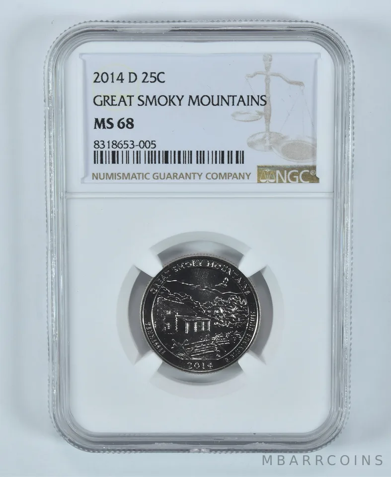2014-D Washington Quarter Great Smoky Mountains America The Beautiful MS68 NGC
