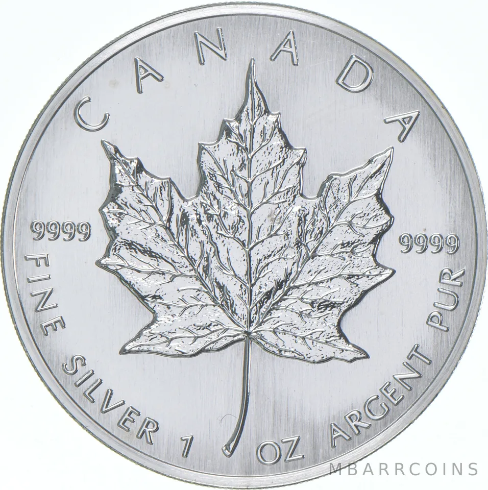 1992 Canada 5 Dollars Silver Maple Leaf 1 Oz Silver BU