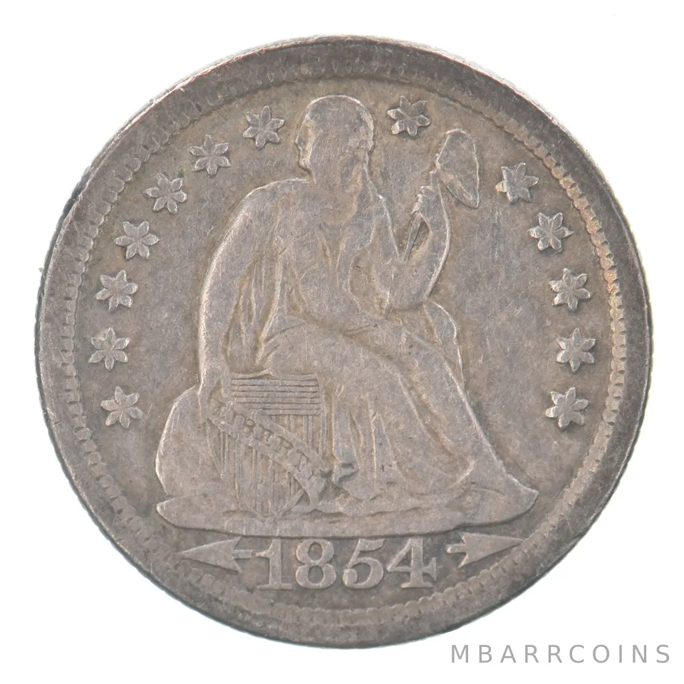 1854-O Seated Liberty Dime Arrows Beautiful Tone *3633