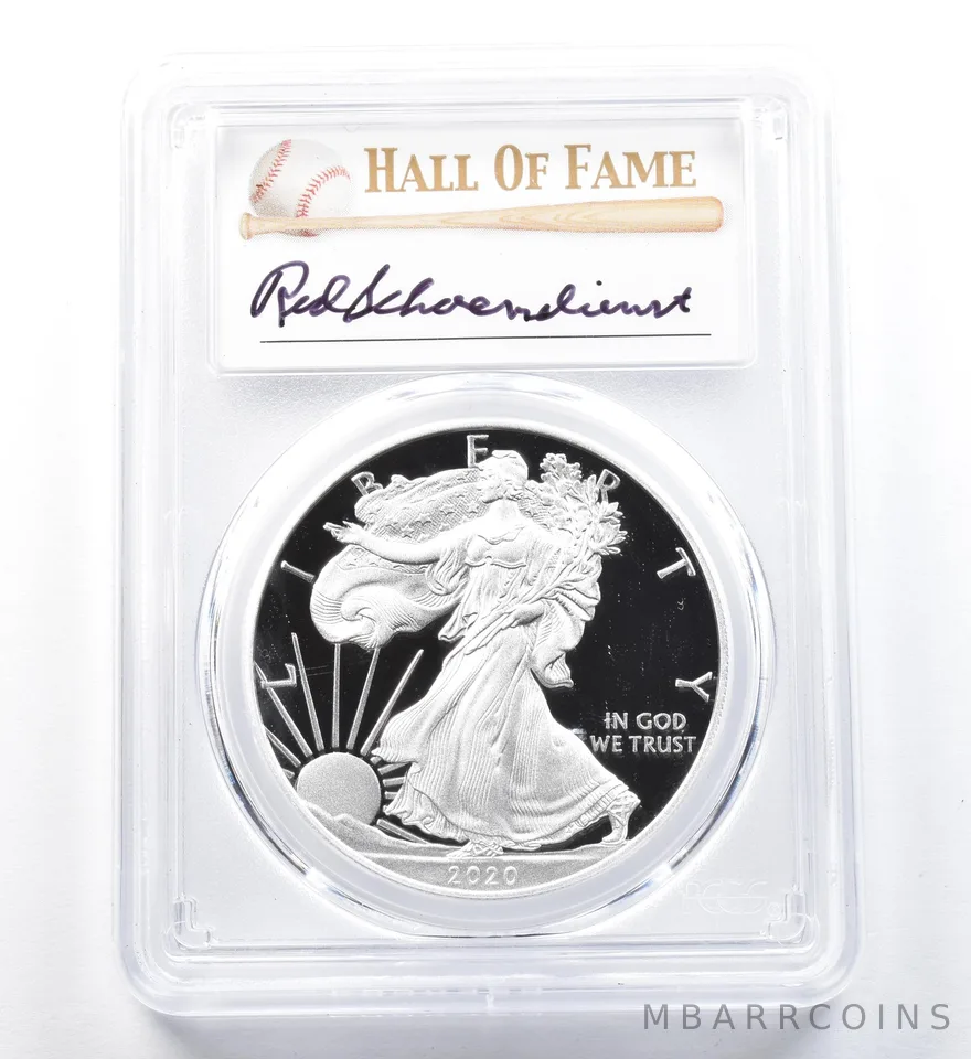 2020-W American Silver Eagle Schoendienst Congratulations FDOI PR70 PCGS a1281