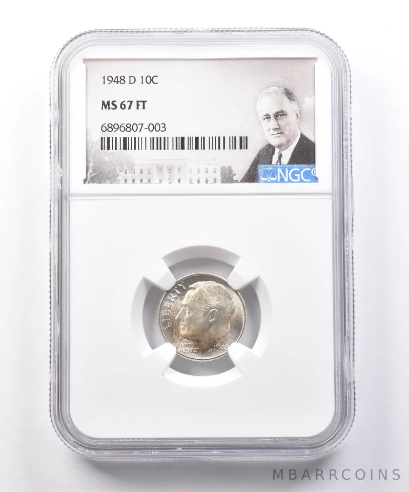 1948-D Roosevelt Dime MS67 FT NGC *3875