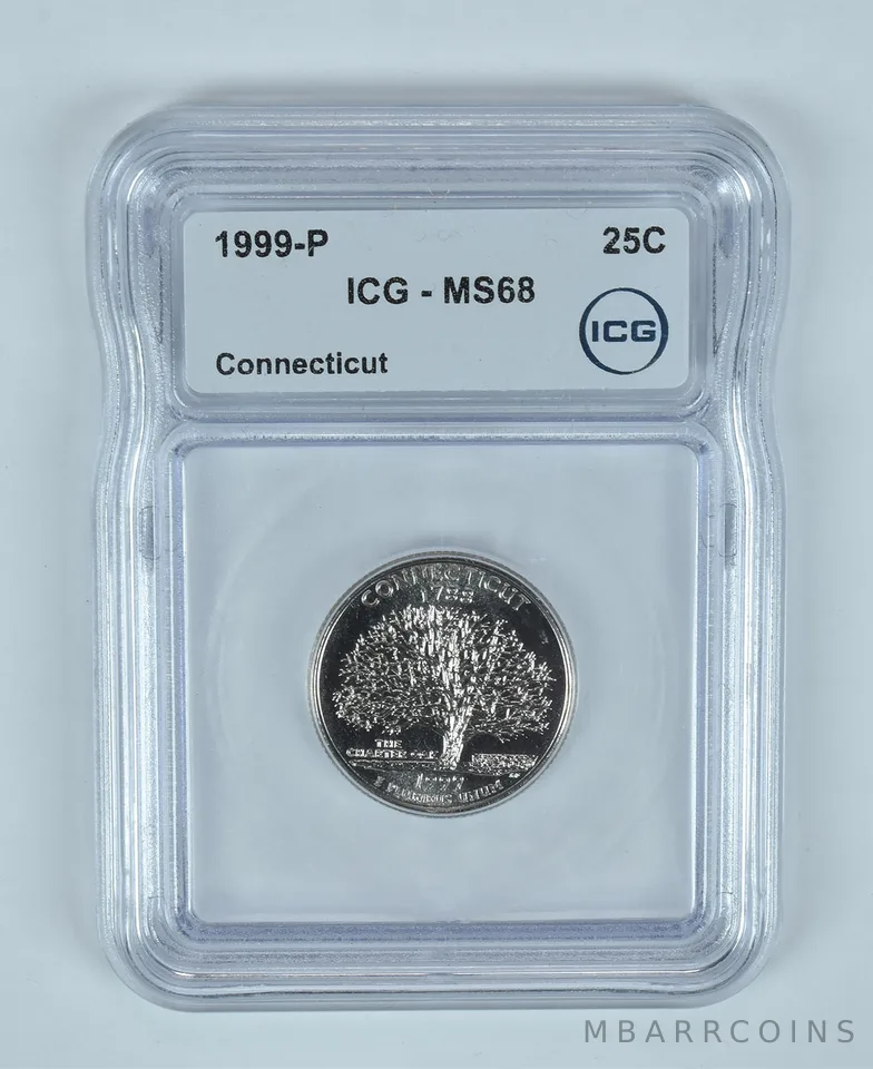 1999-P Washington State Quarter Connecticut MS68 ICG