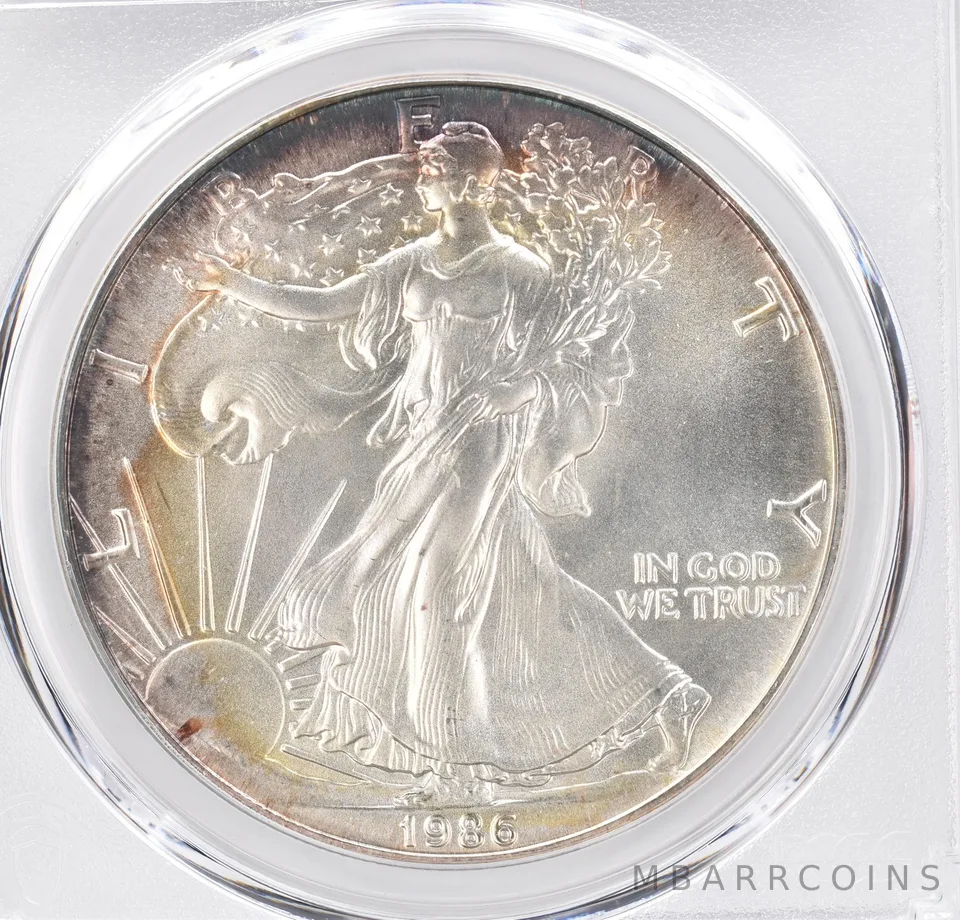 1986 American Silver Eagle MS68 PCGS Beautiful Tone *1155