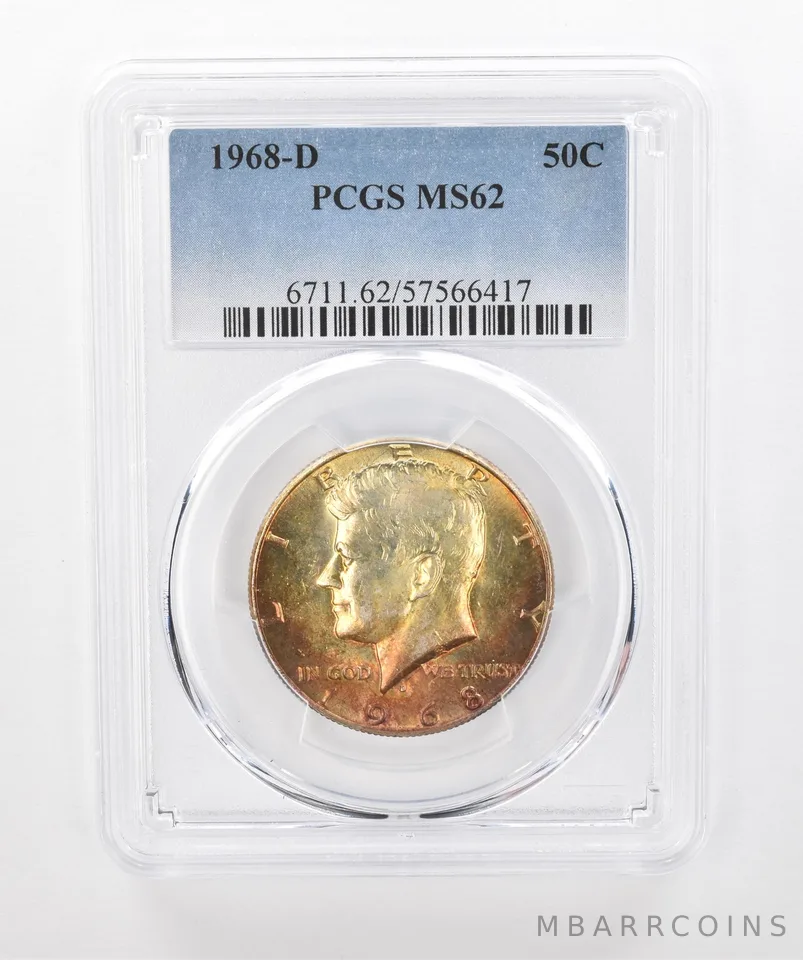 1968-D Kennedy Half Dollar MS62 PCGS Beautiful Tone *1349