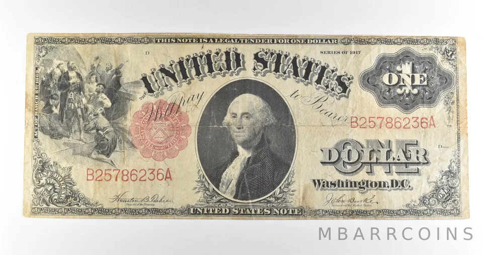 1917 $1 Legal Tender Large Note Red Seal *4538