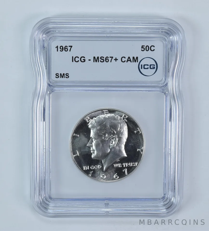 1967 Kennedy Half Dollar SMS MS67+ CAM ICG