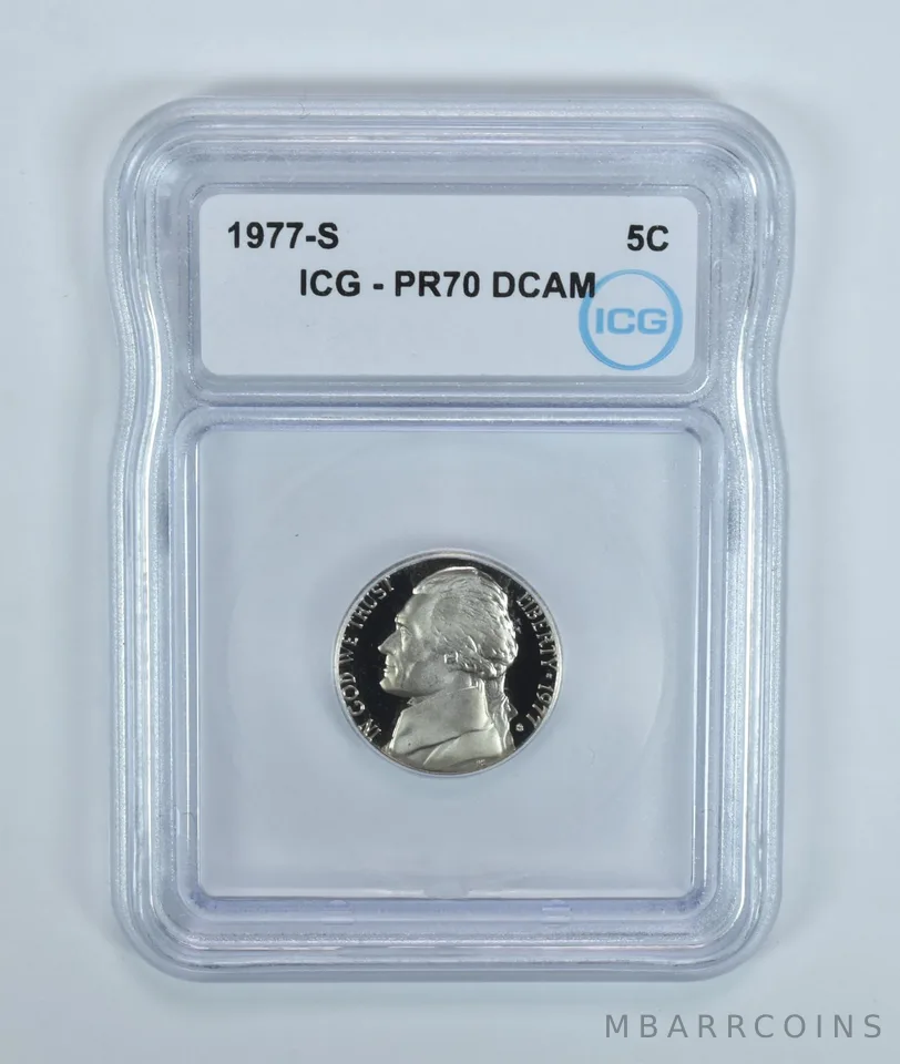 1977-S Jefferson Nickel PR70 DCAM ICG