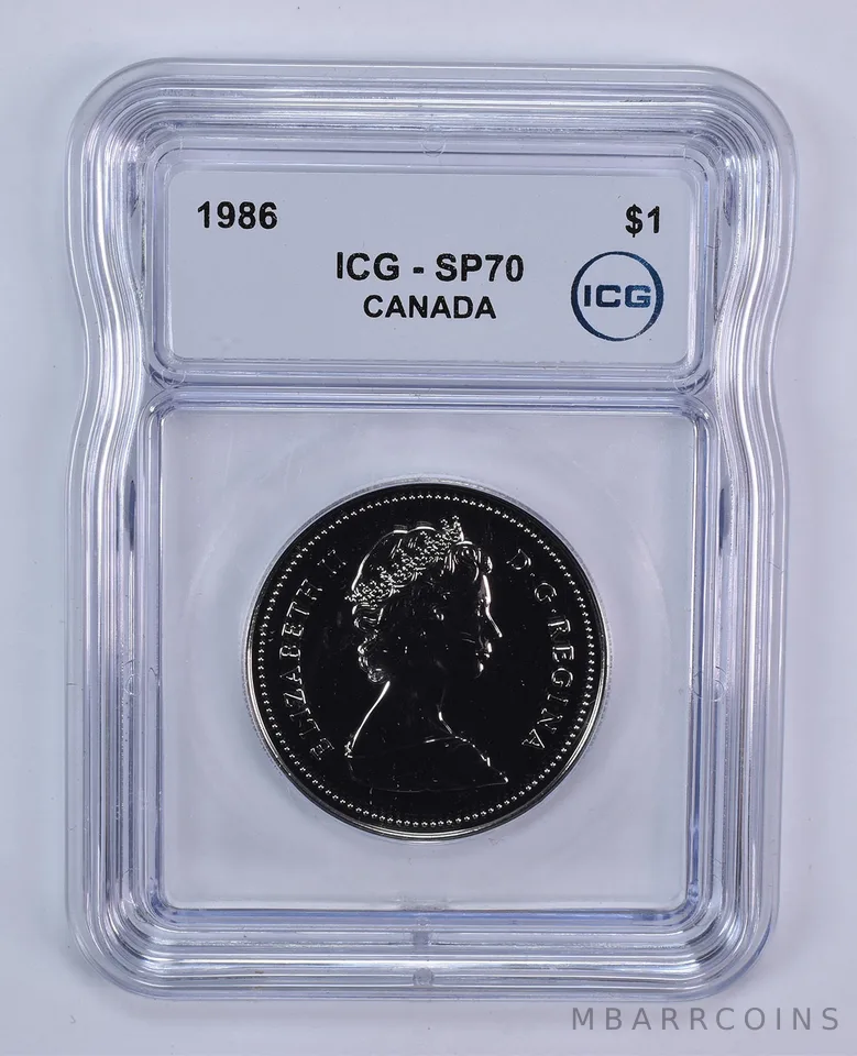 1986 Canada 1 Dollar Voyageurs SP70 ICG