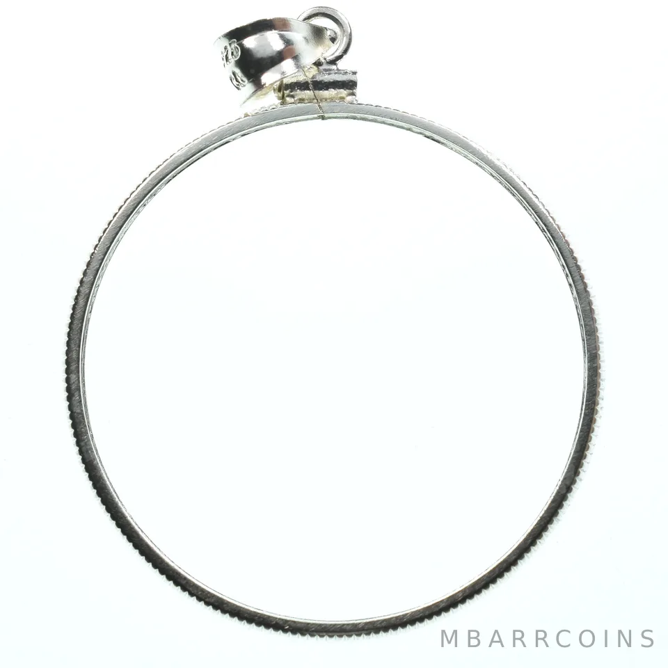 Sterling Silver 35 MM 1 Peso Mexico Coin Bezel Pendant Frame Edge *2163