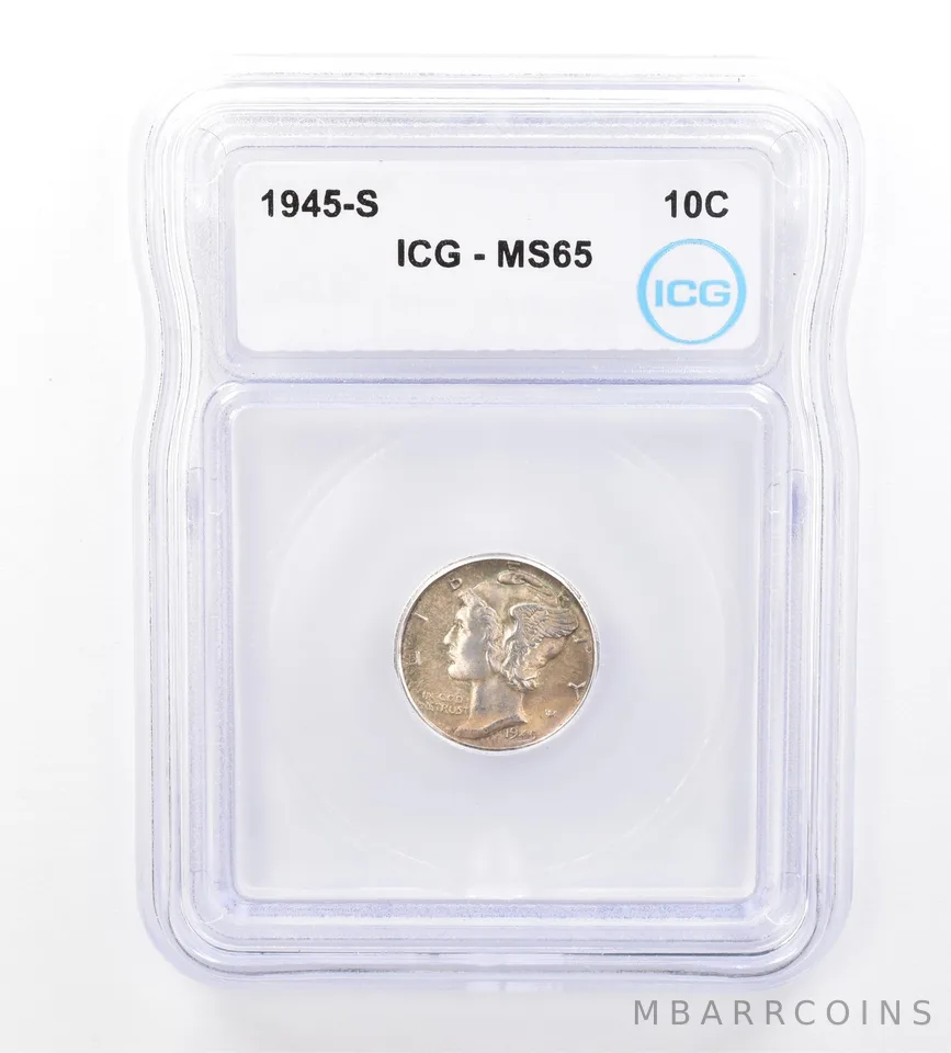 1945-S Mercury Dime MS65 ICG Beautiful Tone *1689