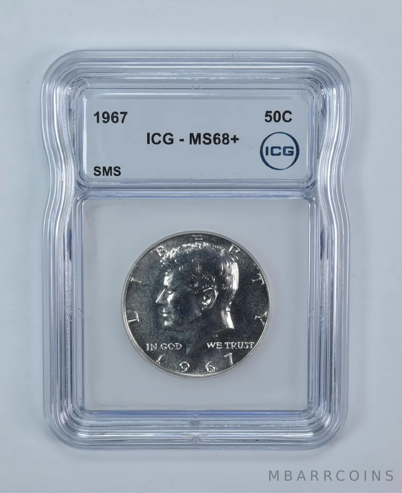 1967 Kennedy Half Dollar SMS MS68+ ICG