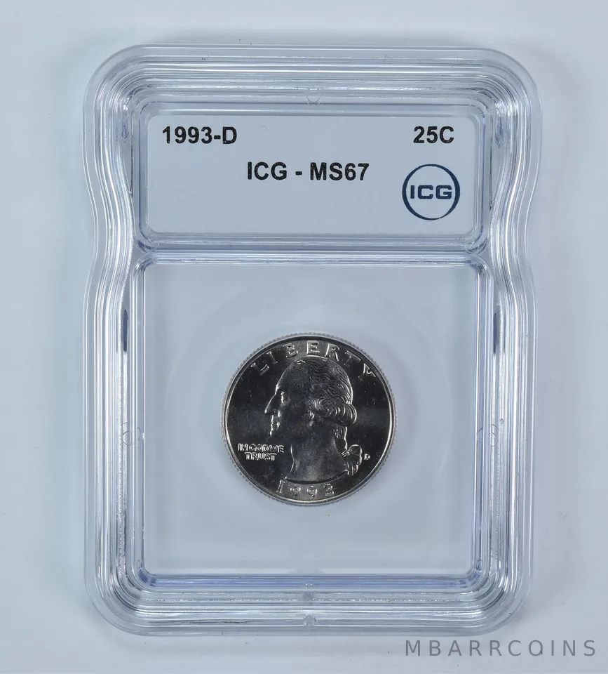 1993-D Washington Quarter MS67 ICG