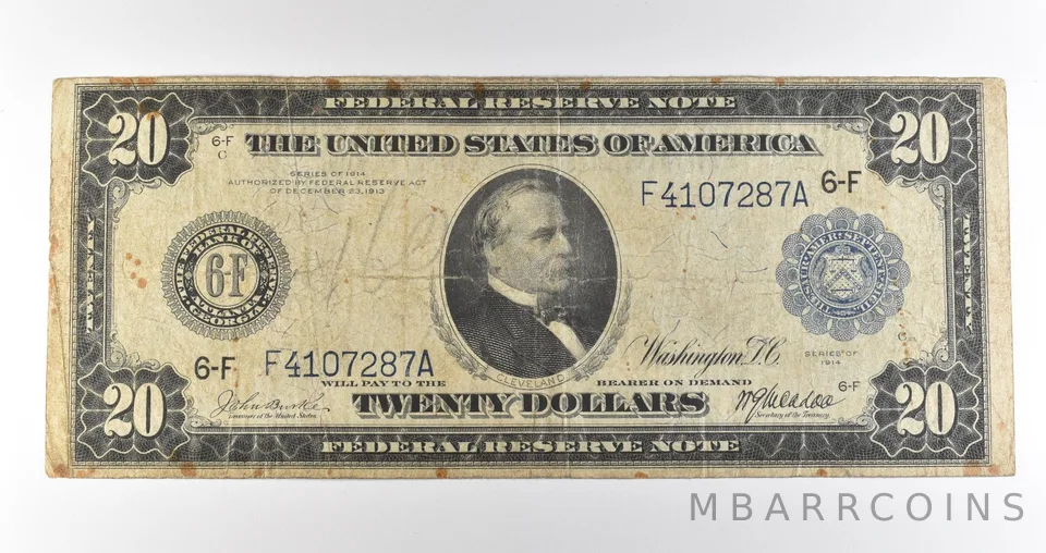 1914 $20 Atlanta GA FRN Blue Seal Large Note Fr#984 *4584