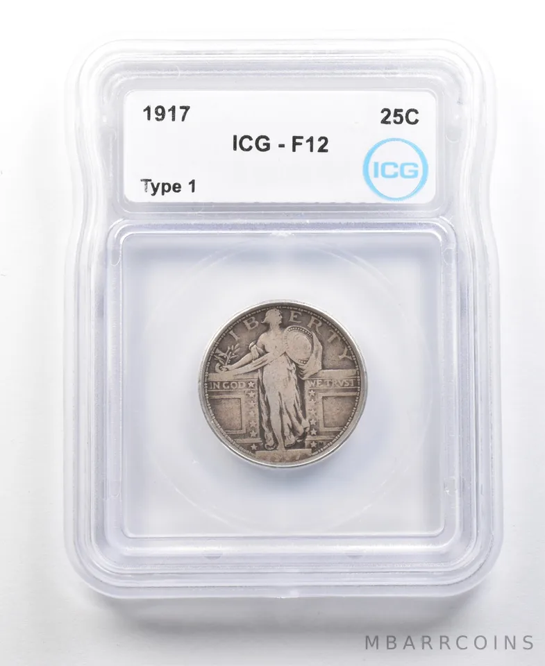 1917 Standing Liberty Quarter Type 1 F12 ICG *4453