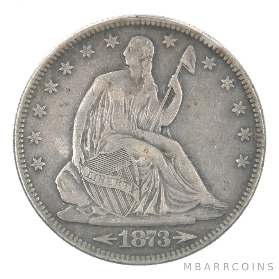 1873 Seated Liberty Half Dollar Arrows Beautiful Tone *2818