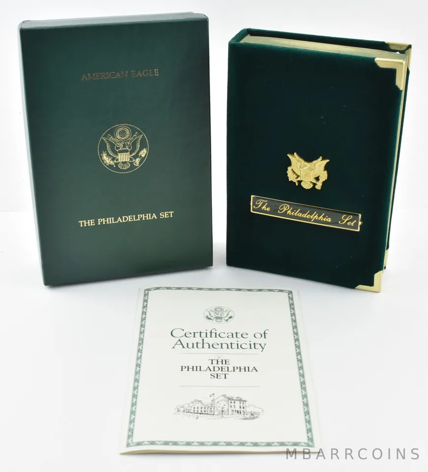 OGP 1993 THE PHILADELPHIA SET 5-Coin Proof Gold & Silver BOX & COA - NO COINS
