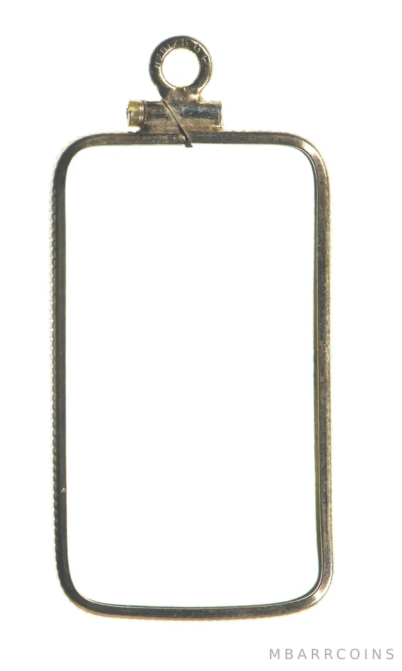 12K 30mm Gold Filled 1/2 Oz Gold Bar Bezel Pendant Frame Edge *1475