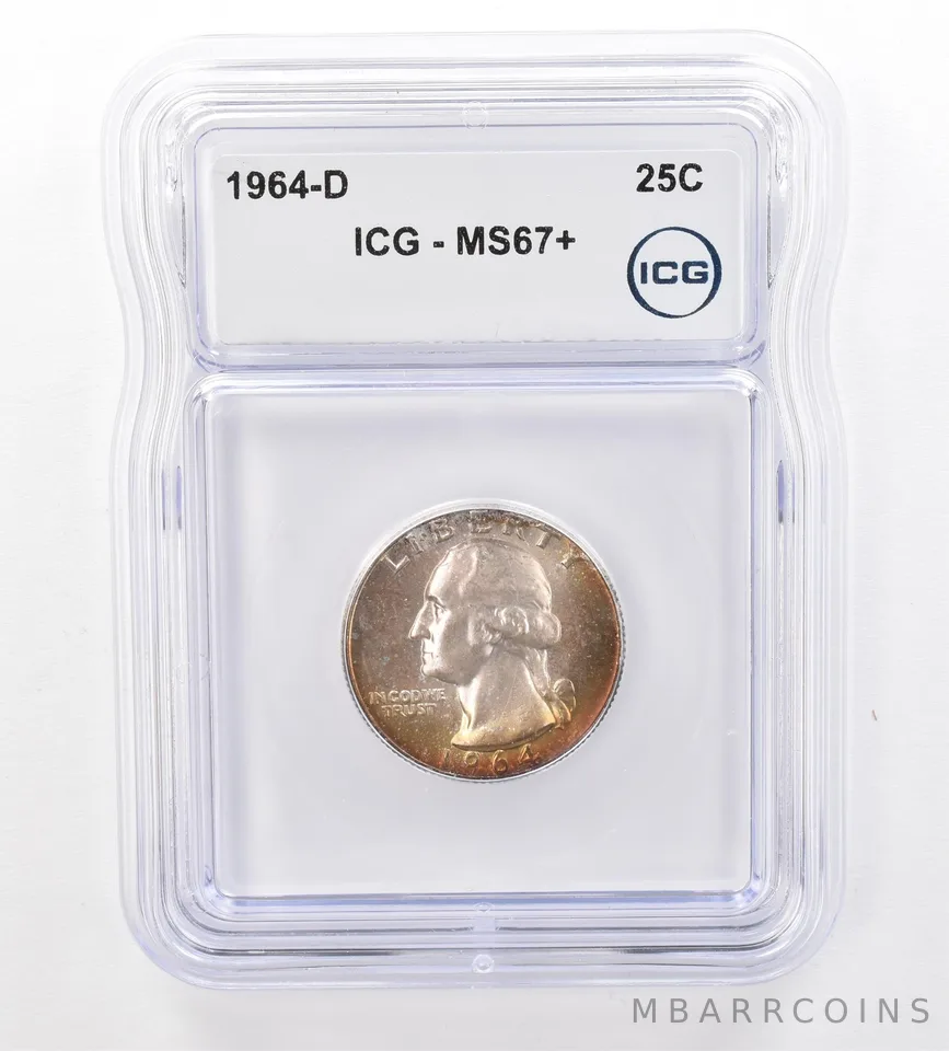 1964-D Washington Quarter MS67+ ICG Beautiful Tone a7612