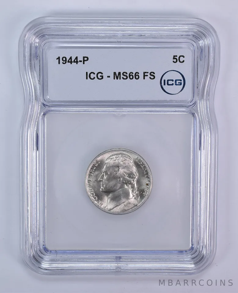 1944-P Jefferson Nickel MS66 FS ICG