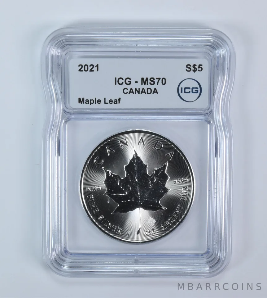 2021 Canada 5 Dollars Silver Maple Leaf MS70 ICG