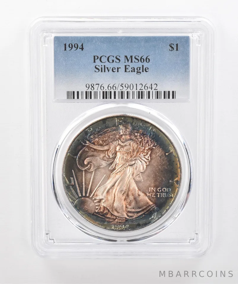 1994 American Silver Eagle MS66 PCGS Beautiful Tone *1529