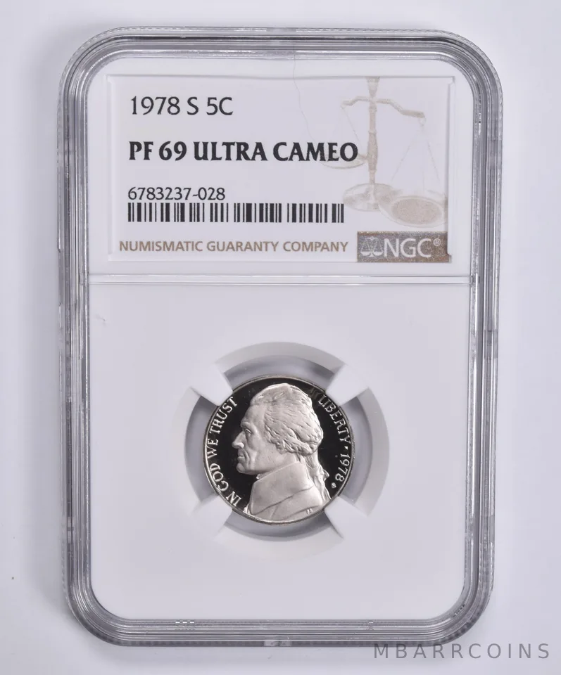 1978-S Jefferson Nickel PF69 UCam NGC Brown Lbl