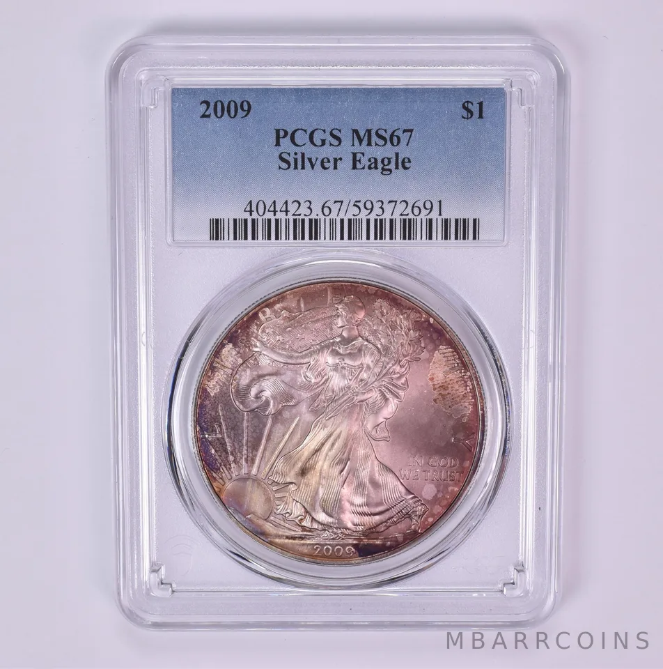 2009 American Silver Eagle MS67 PCGS Beautiful Tone *1519