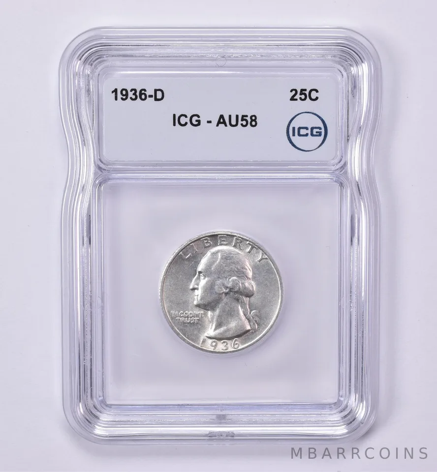 1936-D Washington Quarter AU58 ICG *0514