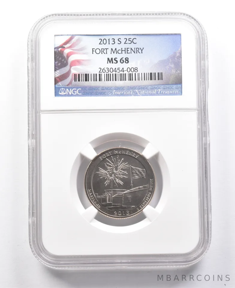 2013-S Washington Quarter Fort McHenry MS68 NGC *7677