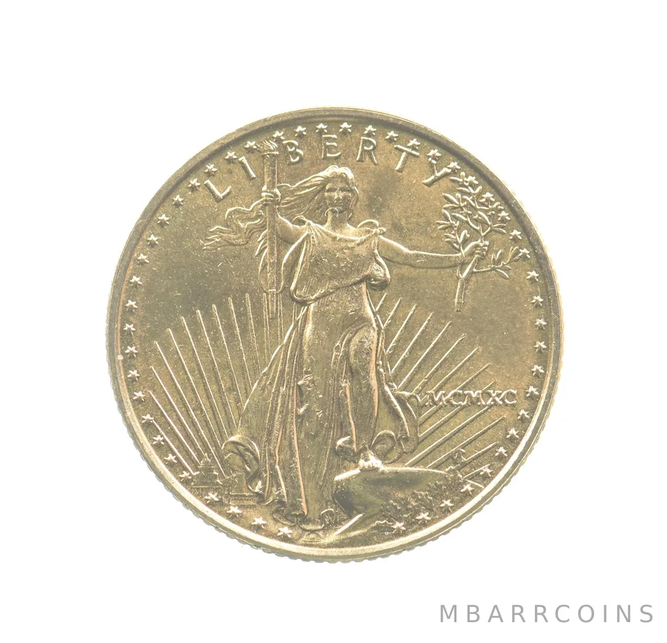 1990 $10 American Gold Eagle 1/4 Oz Gold *4435