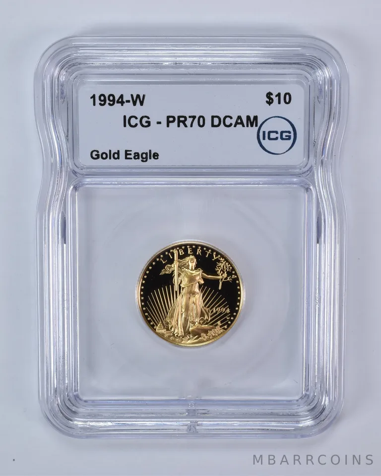1994-W $10 American Gold Eagle 1/4 Oz Gold PR70 DCAM ICG