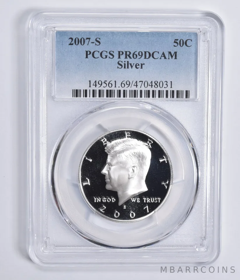 2007-S Kennedy Half Dollar Silver PR69 DCAM PCGS Blue Lbl