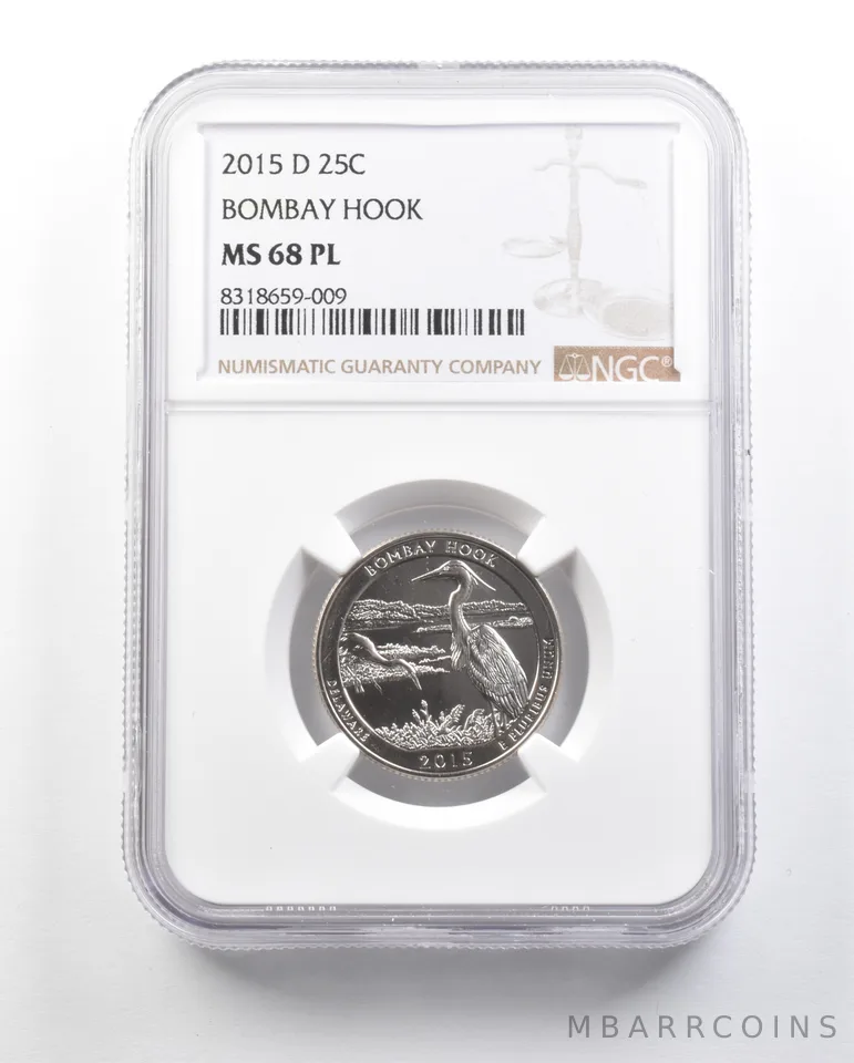 2015-D Washington Quarter Bombay Hook America The Beautiful MS68 PL NGC