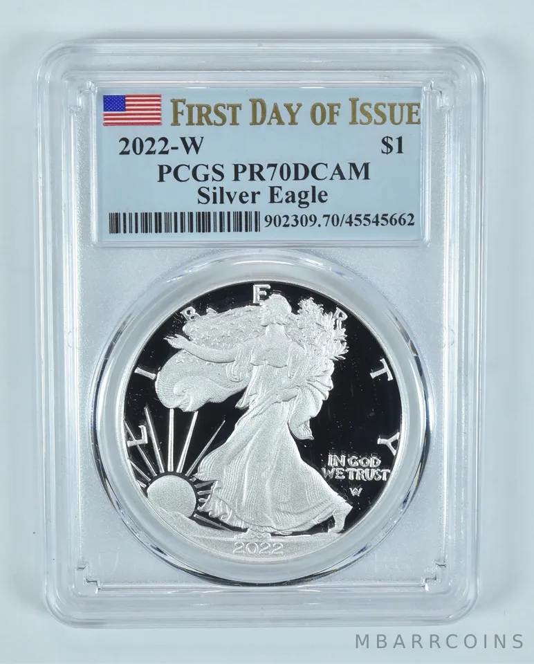 2022-W American Silver Eagle FDOI PR70 DCAM PCGS