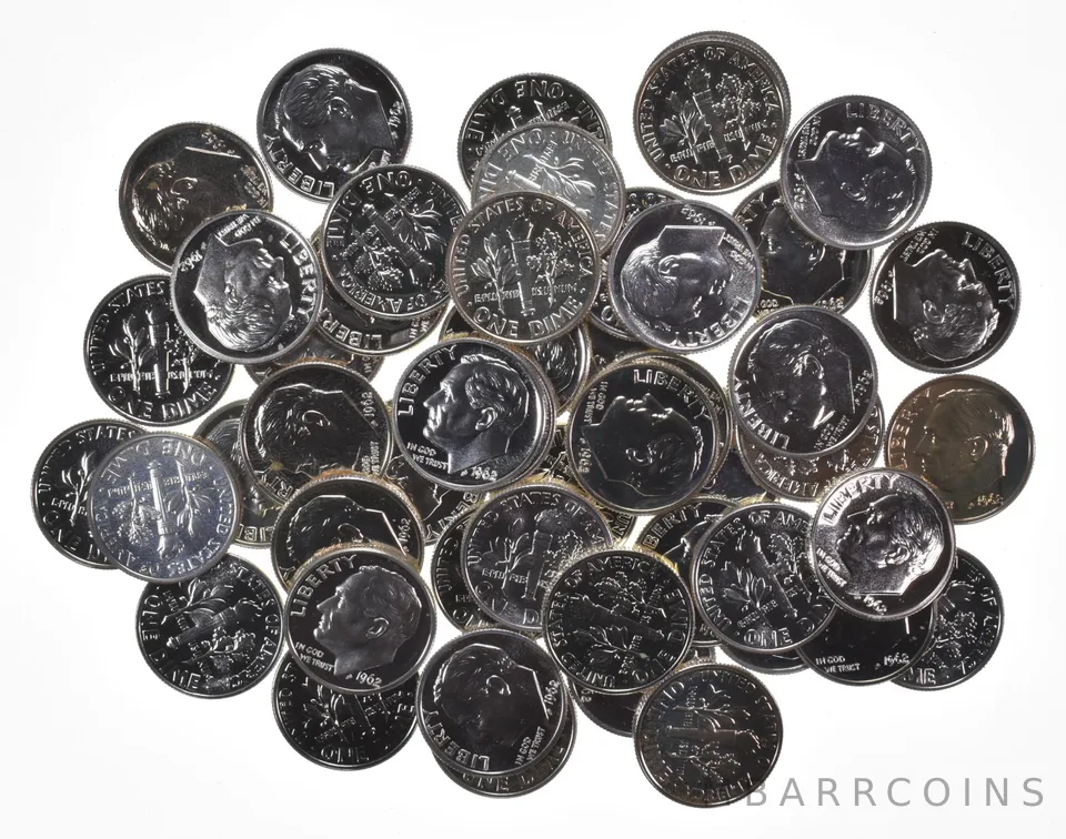 (50) 1962 Roosevelt Dime Proof 90% Silver ROLL