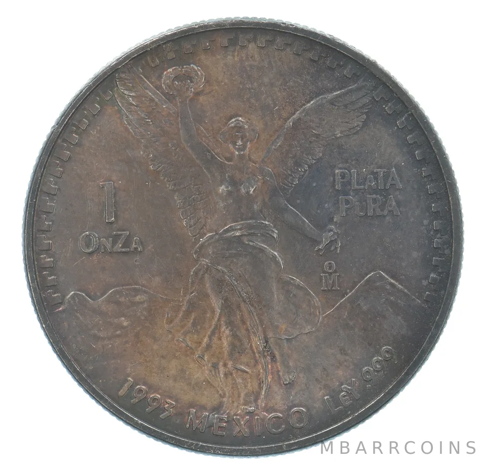1993 Mo Mexico 1 Onza Silver Libertad Beautiful Tone *9753
