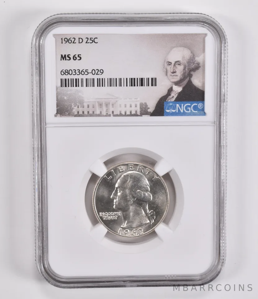 1962-D Washington Quarter MS65 NGC Special Label