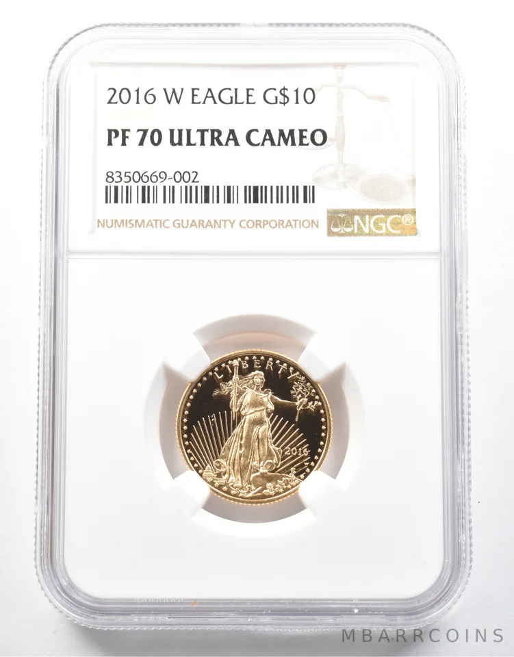 2016-W $10 American Gold Eagle 1/4 Oz Gold PF70 UCAM NGC