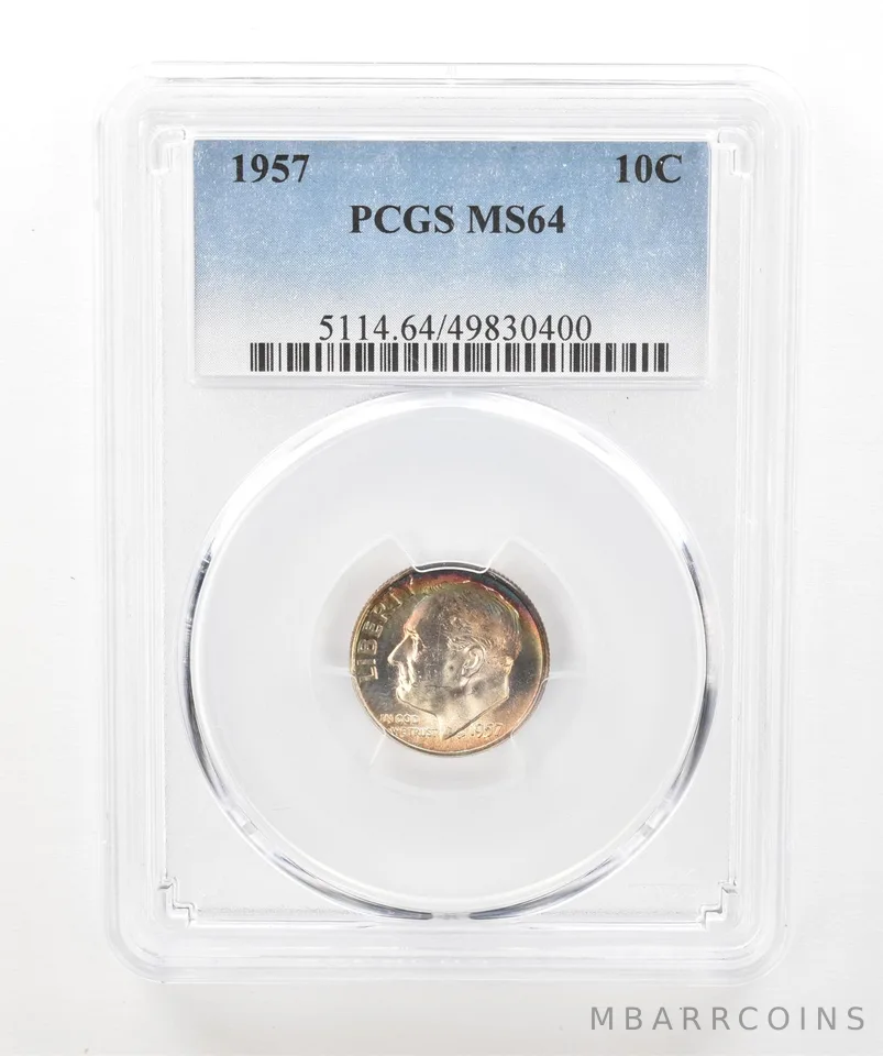 1957 Roosevelt Dime MS64 PCGS Beautiful Tone *5210
